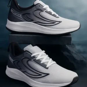SMOKE-GREY-7 Sneakers For Men (White, Grey , 7)