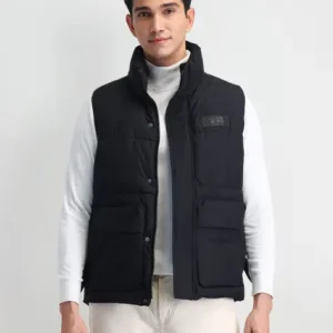 Men Solid Bomber Jacket