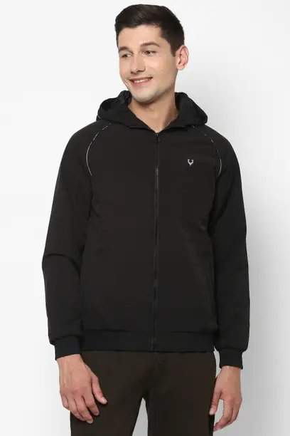 Men Solid Bomber Jacket