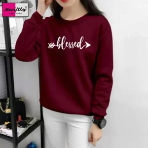 Women Solid Round Neck Cotton Blend Maroon T-Shirt