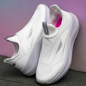 Women’s Walking Slip-On Shoes Walking Shoes For Women (Purple, White , 7)