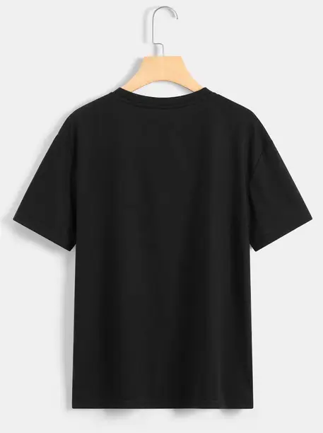Pure Cotton Black T-Shirt - Image 4